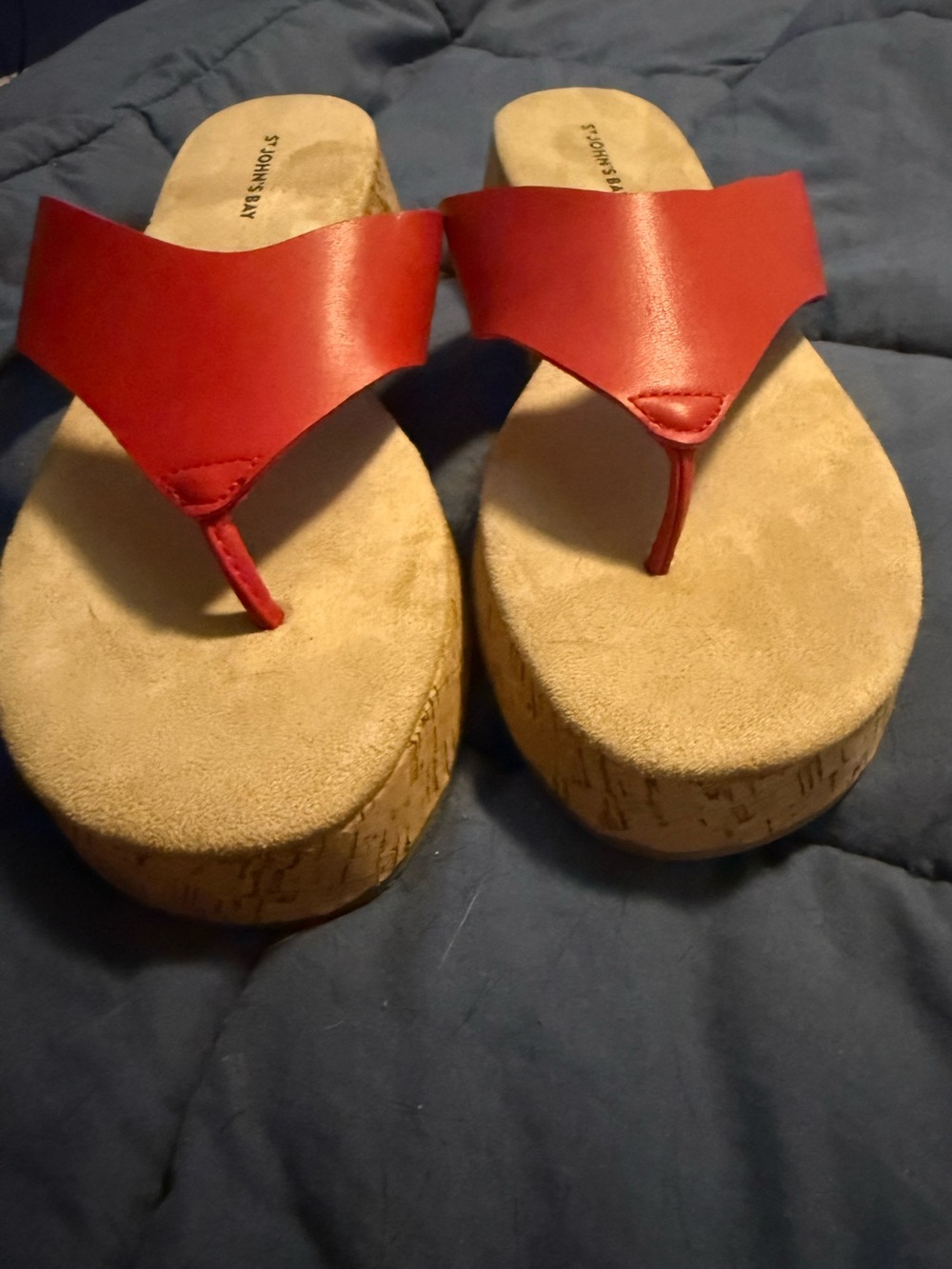 St. John's Bay Red Platform Thong Sandals